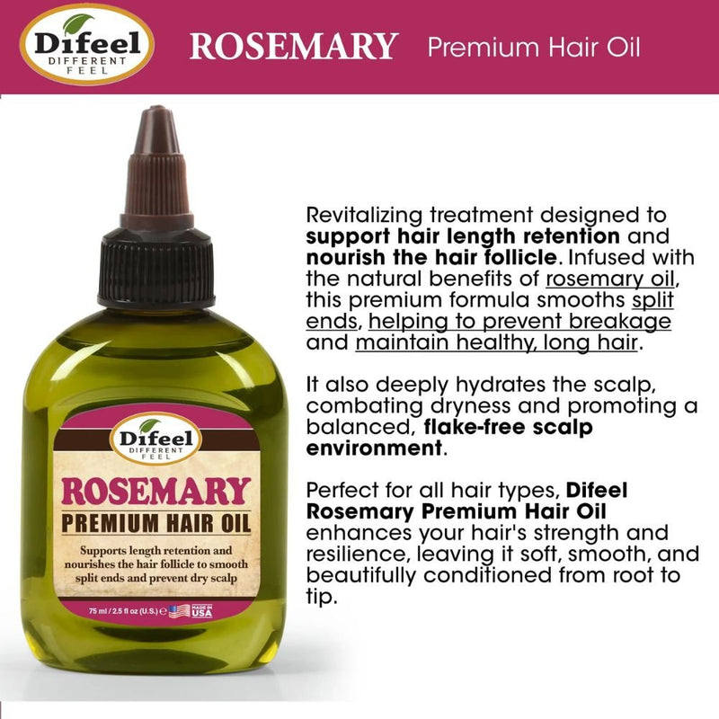 Difeel Rosemary Premium Hair Oil 210ml, Difeel, Beautizone UK