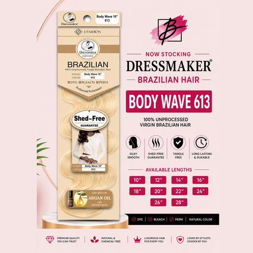 Dressmaker 100% Unprocessed Virgin Brazilian Body Wave Color 613, Dressmaker, Beautizone UK