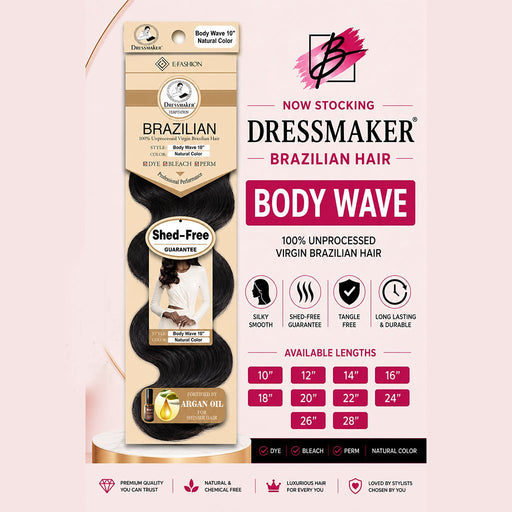 Dressmaker 100% Unprocessed Virgin Brazilian Body Wave Natural Color, Dressmaker, Beautizone UK