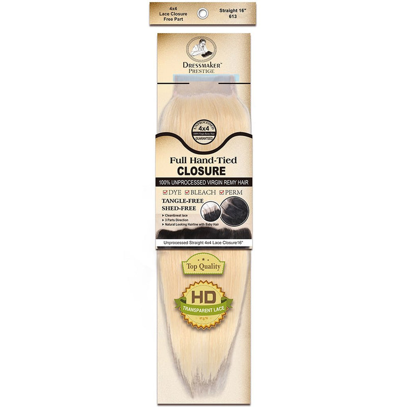 Dressmaker 100% unprocessed virgin remy Straight 613 lace closure 4x4 free part, Dressmaker, Beautizone UK