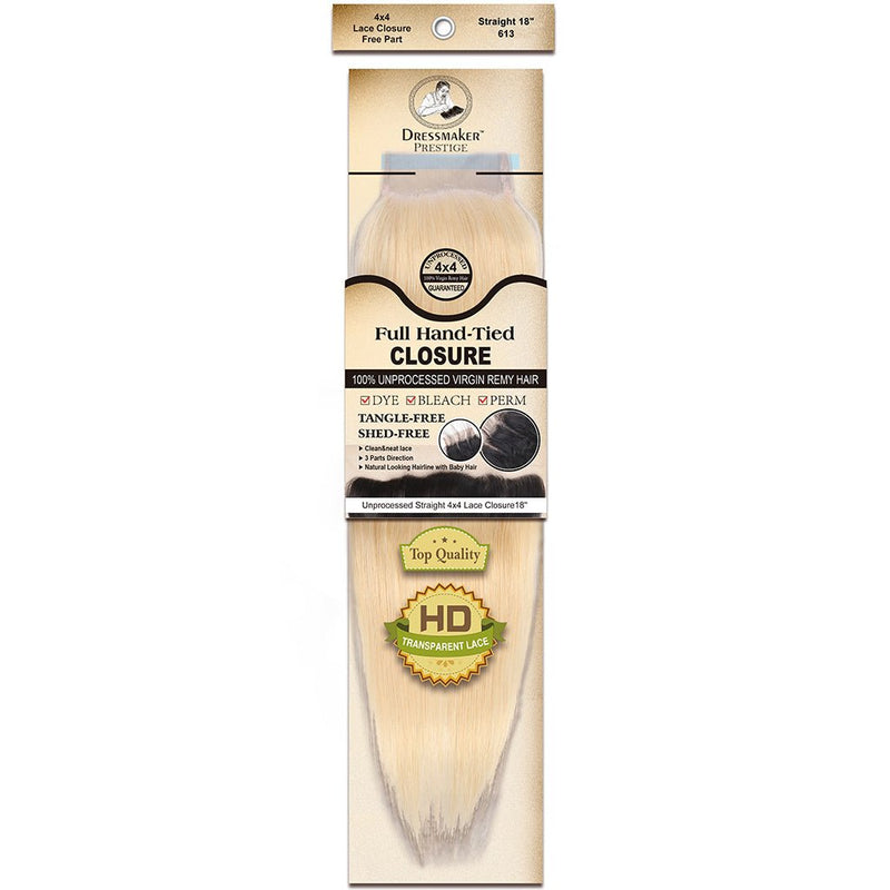 Dressmaker 100% unprocessed virgin remy Straight 613 lace closure 4x4 free part, Dressmaker, Beautizone UK