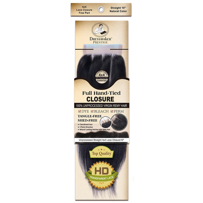 Dressmaker 100% unprocessed virgin remy Straight lace closure 4x4 free part Natural Color, Dressmaker, Beautizone UK