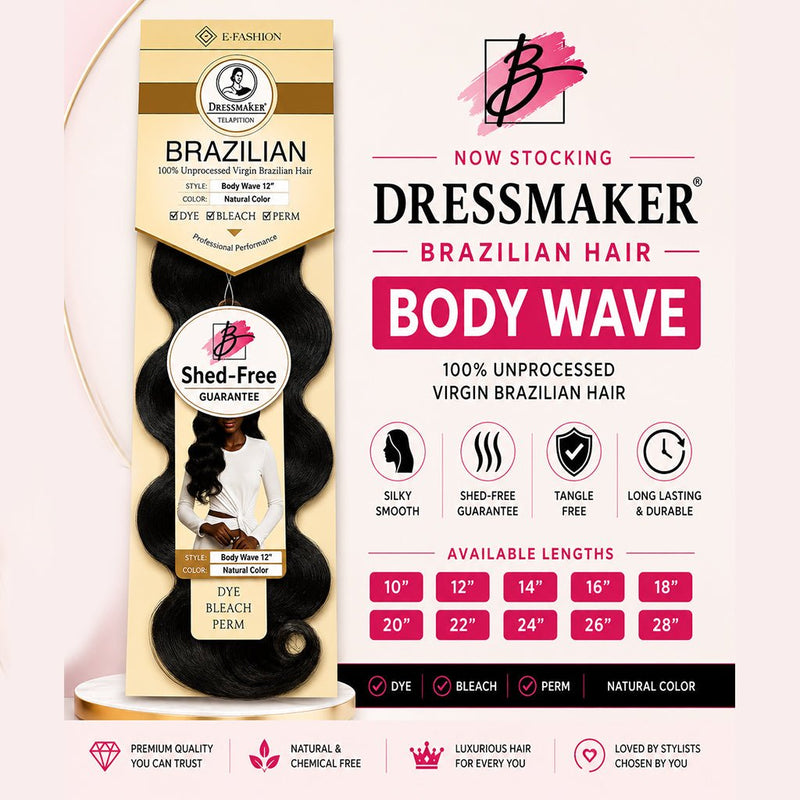 Dressmaker 100% Virgin Brazilian Hair Body Wave Style, Dressmaker, Beautizone UK