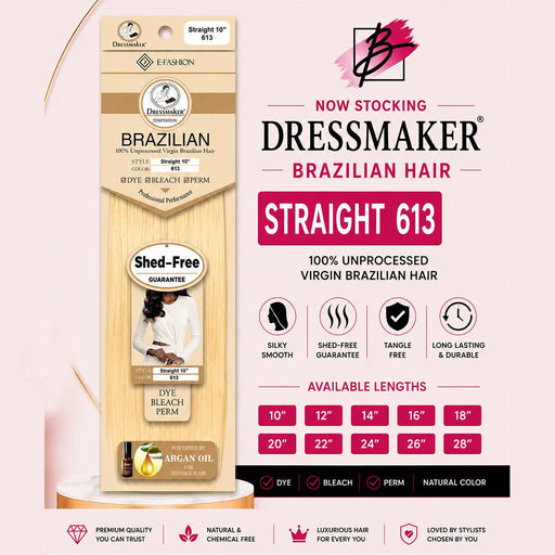 Dressmaker Temptation Virgin Brazilian Hair Straight Color 613, Dressmaker, Beautizone UK