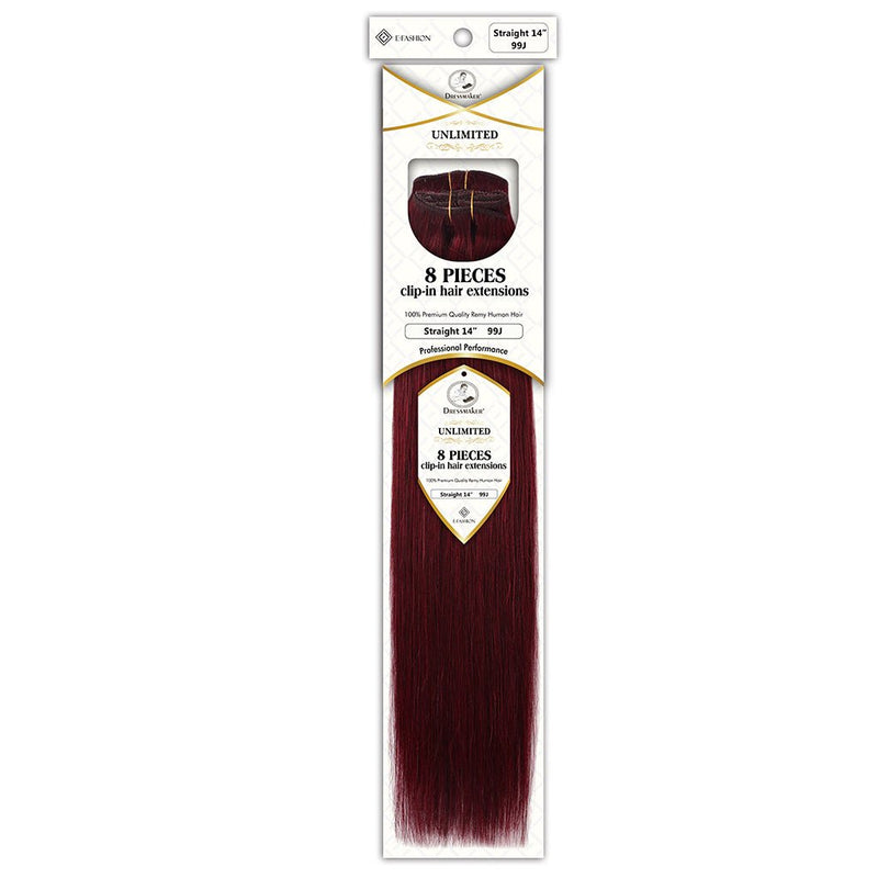 Dressmaker Unlimited 8 Piece Clip In Hair Extensions Single Weft Clip Straight 14 Inch, Dressmaker, Beautizone UK
