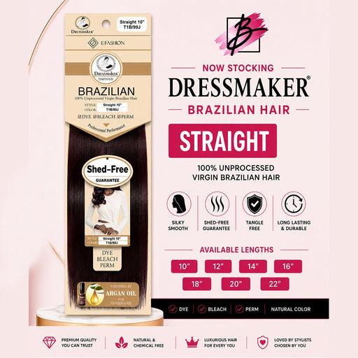 Dressmaker Unprocessed Virgin Brazilian Straight T1B/99J, Dressmaker, Beautizone UK