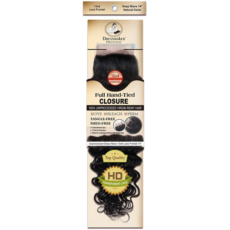 Dressmaker Virgin Remy Deep Wave Lace Frontal 13x4 Natural Color, Dressmaker, Beautizone UK