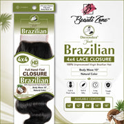 Dressmaker Youth Virgin Brazilian Free Part Lace Closure 4x4 Body Wave, Dressmaker, Beautizone UK