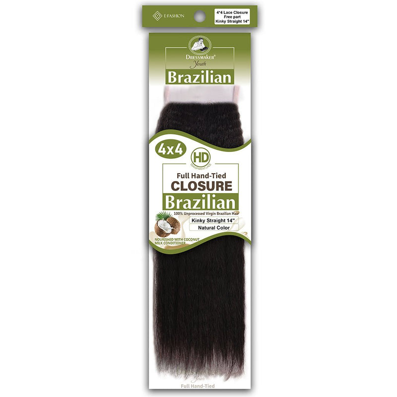 Dressmaker Youth Virgin Brazilian Free Part Lace Closure 4x4 Kinky Straight, Dressmaker, Beautizone UK