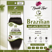 Dressmaker Youth Virgin Brazilian Free Part Lace Closure 4x4 Straight, Dressmaker, Beautizone UK