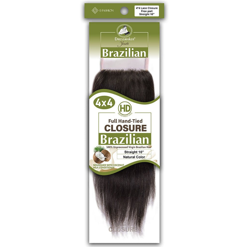 Dressmaker Youth Virgin Brazilian Free Part Lace Closure 4x4 Straight, Dressmaker, Beautizone UK