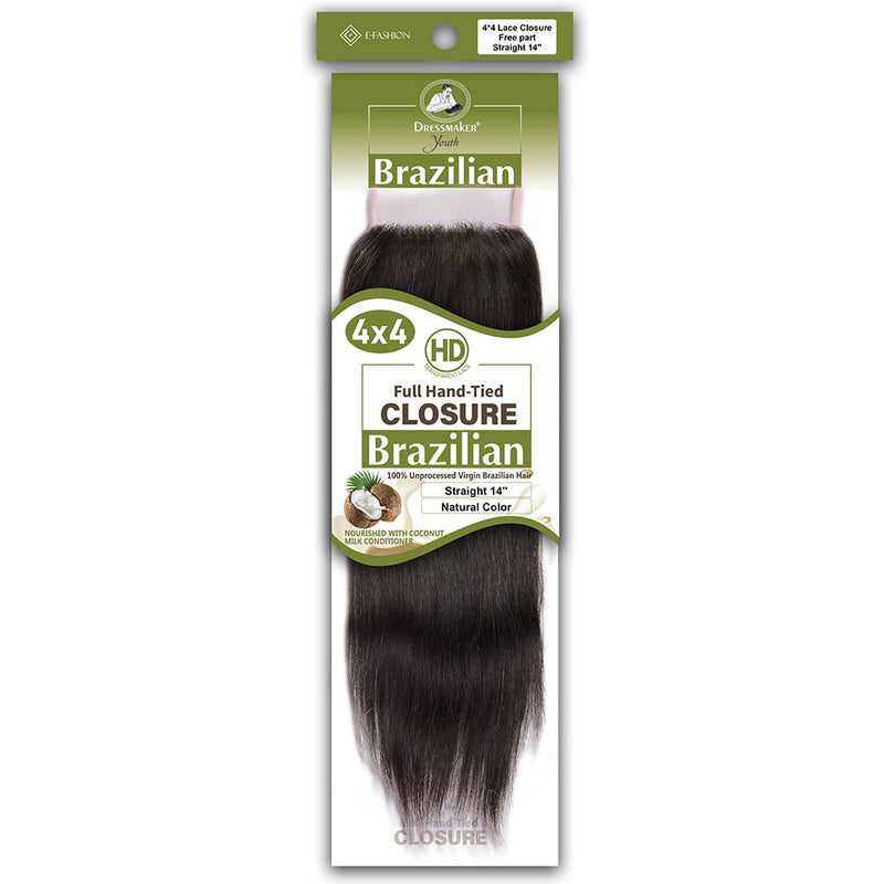 Dressmaker Youth Virgin Brazilian Free Part Lace Closure 4x4 Straight, Dressmaker, Beautizone UK