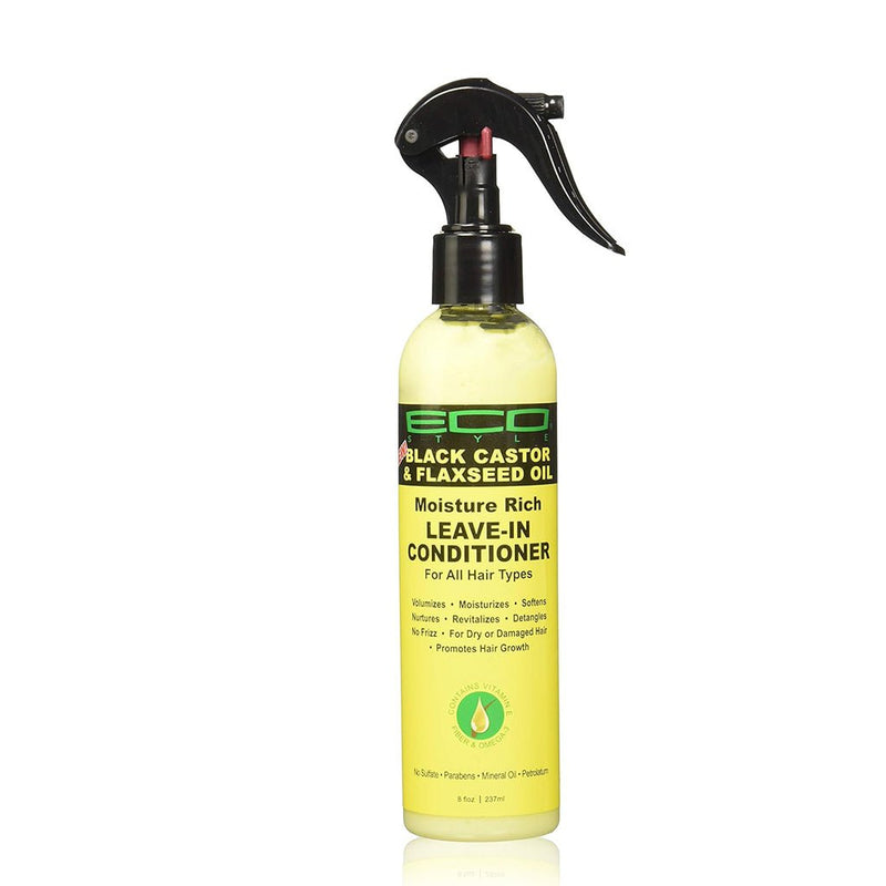 Eco Styler black castor & flaxseed oil moisture rich leave - in conditioner 237ml, Eco Styler, Beautizone UK