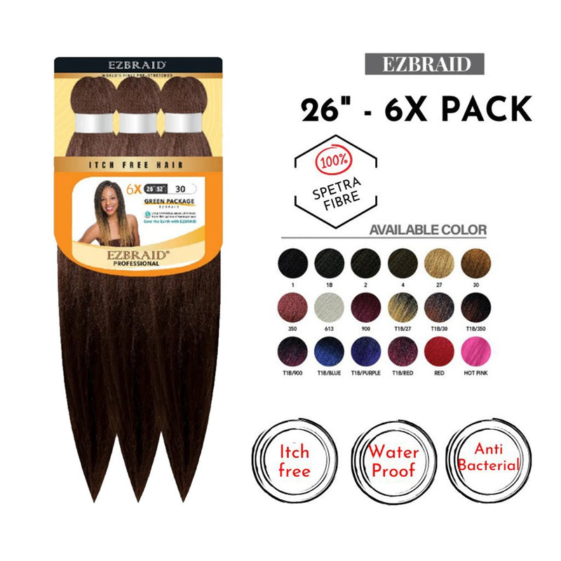 EZBraid 26" - 6X Pack Pre - Stretched Braiding Hair Solution, EZ Braid, Beautizone UK