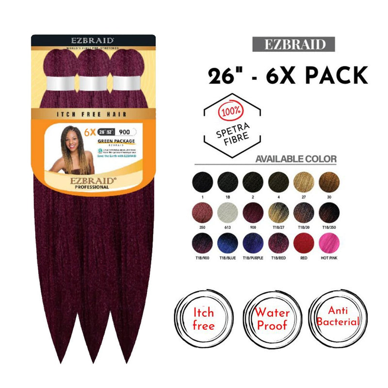 EZBraid 26" - 6X Pack Pre - Stretched Braiding Hair Solution, EZ Braid, Beautizone UK
