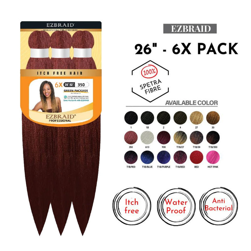 EZBraid 26" - 6X Pack Pre - Stretched Braiding Hair Solution, EZ Braid, Beautizone UK