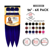 EZBraid 26" - 6X Pack Pre - Stretched Braiding Hair Solution, EZ Braid, Beautizone UK