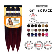 EZBraid 26" - 6X Pack Pre - Stretched Braiding Hair Solution, EZ Braid, Beautizone UK