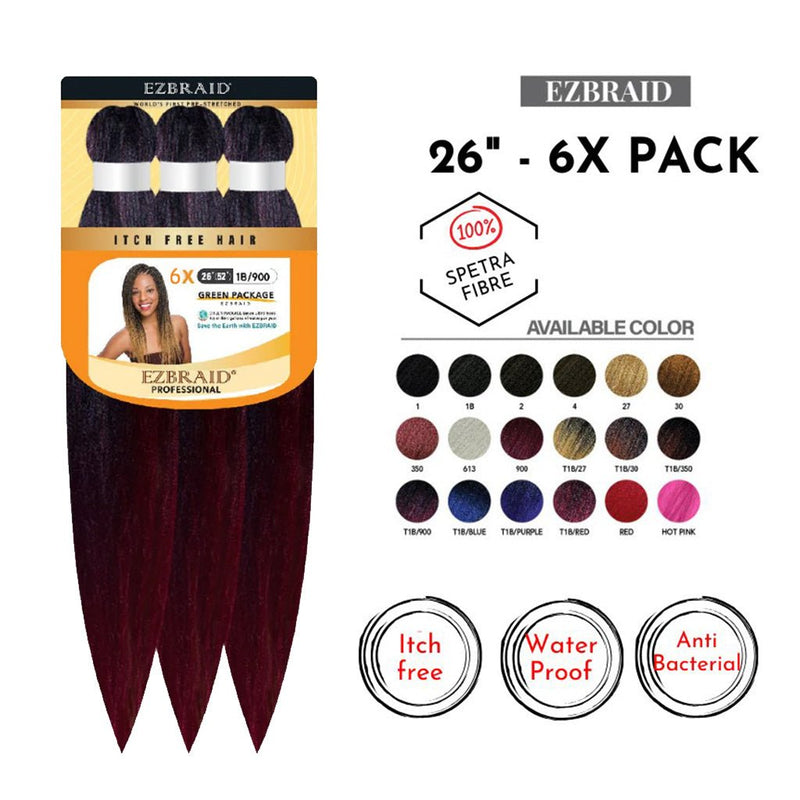 EZBraid 26" - 6X Pack Pre - Stretched Braiding Hair Solution, EZ Braid, Beautizone UK