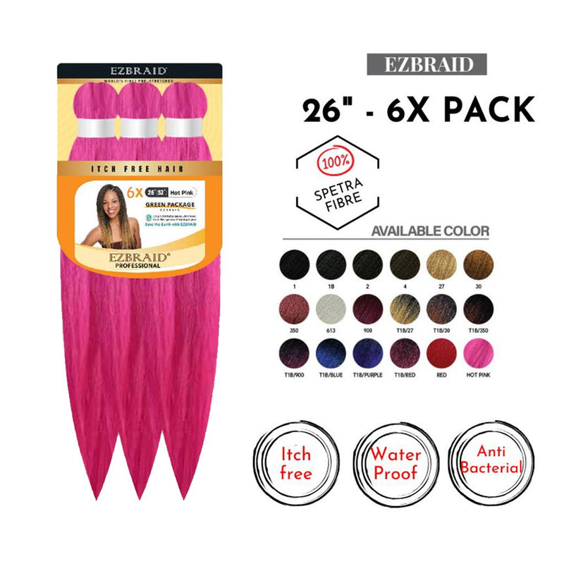 EZBraid 26" - 6X Pack Pre - Stretched Braiding Hair Solution, EZ Braid, Beautizone UK