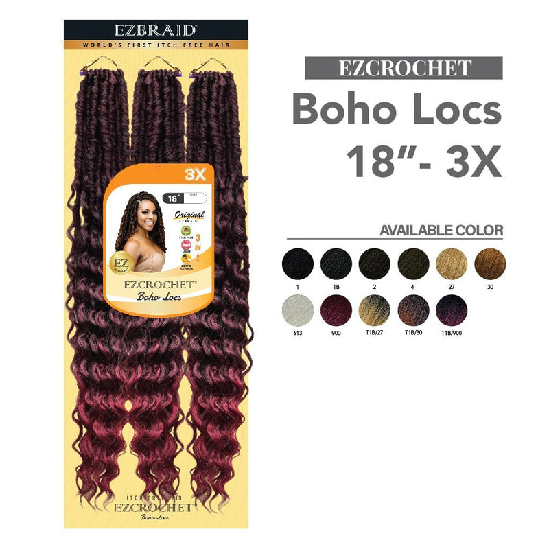 EZCROCHET Boho Locs 18"-3X, EZ BRAID, Beautizone UK