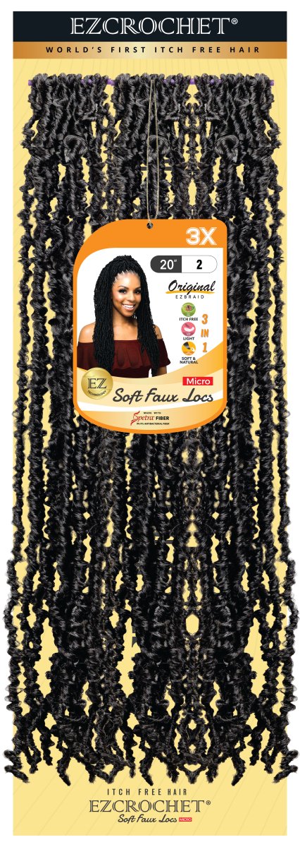 EZCROCHET Soft Faux Locs Micro 26"-3X, EZ BRAID, Beautizone UK