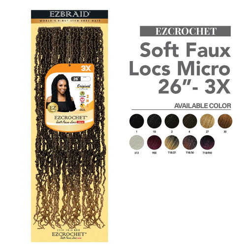 EZCROCHET Soft Faux Locs Micro 26"-3X, EZ BRAID, Beautizone UK