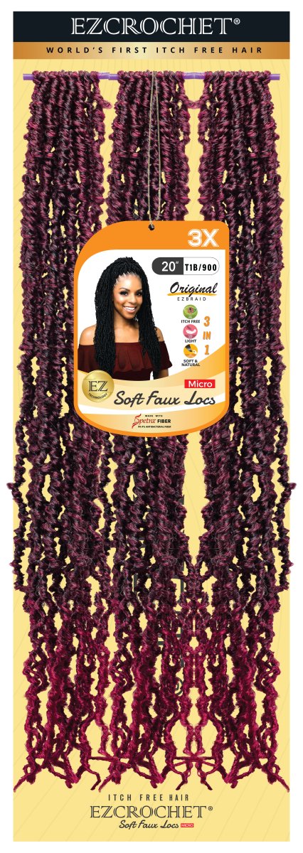 EZCROCHET Soft Faux Locs Micro 26"-3X, EZ BRAID, Beautizone UK