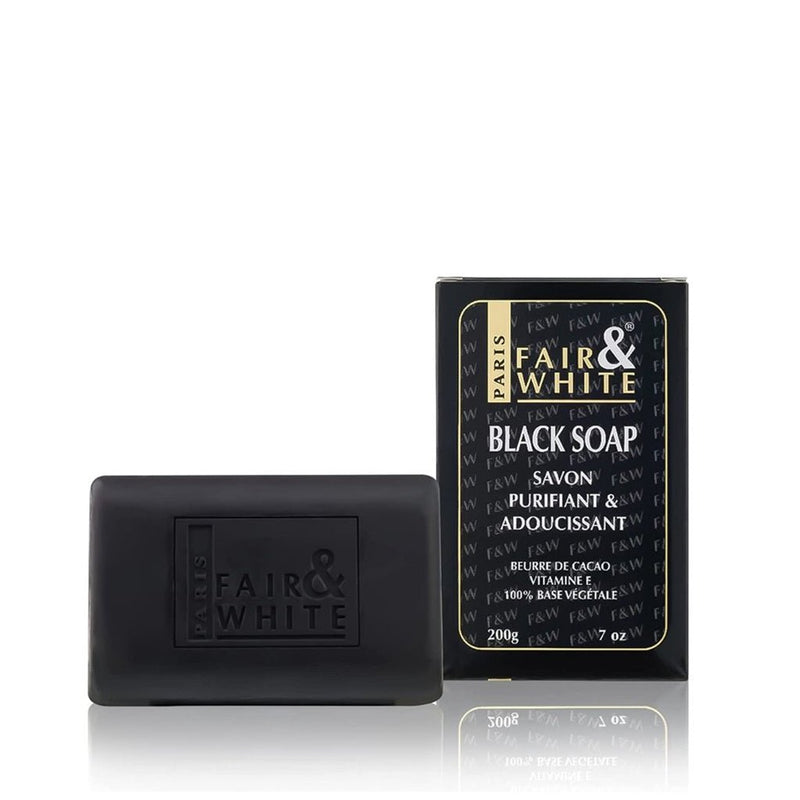 Fair and White Anti - bacterial & Softening Black Soap 200g, Fair & White Paris, Beautizone UK