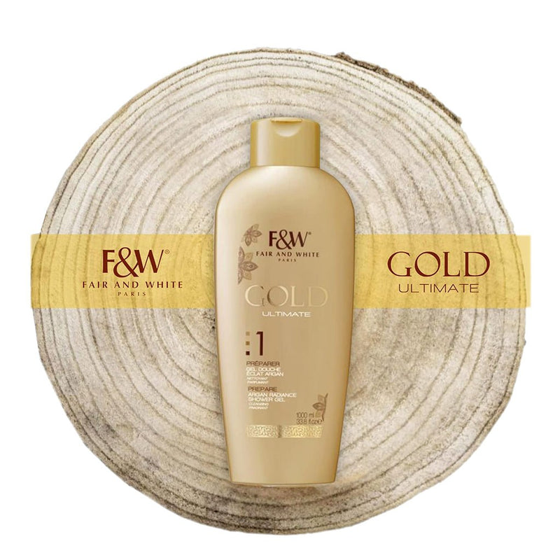 Fair And White Gold Argan Radiance Shower Gel 1000ml, Fair & White Paris, Beautizone UK