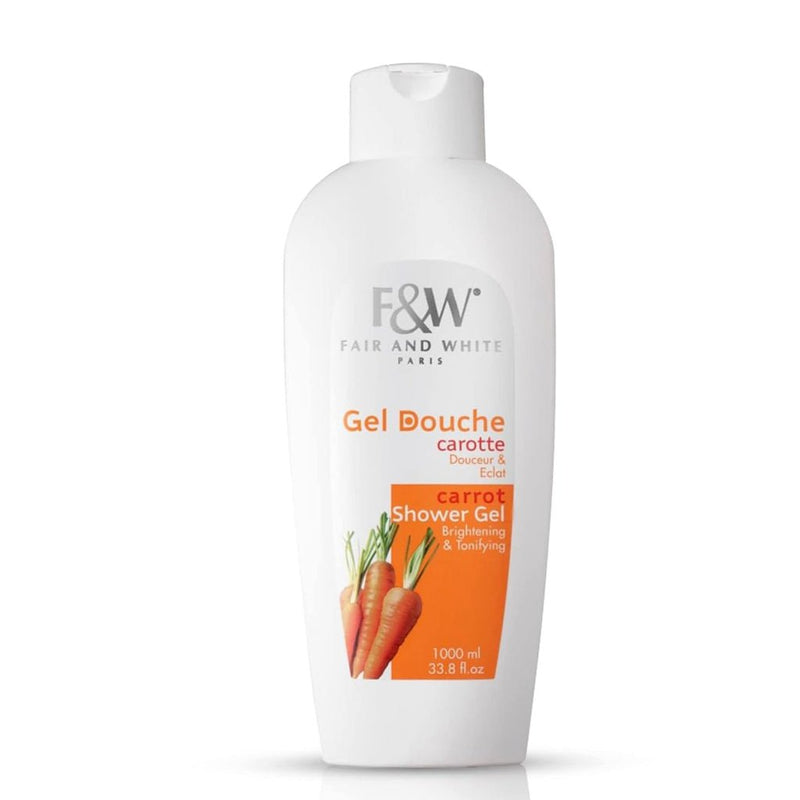 Fair & White Carrot Shower Gel Brightening & Toning 1000ml, Fair & White Paris, Beautizone UK