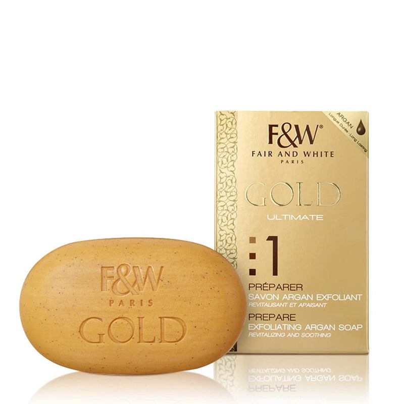 Fair & White Gold Exfoliating Argan oil Soap 200g, Fair & White Paris, Beautizone UK
