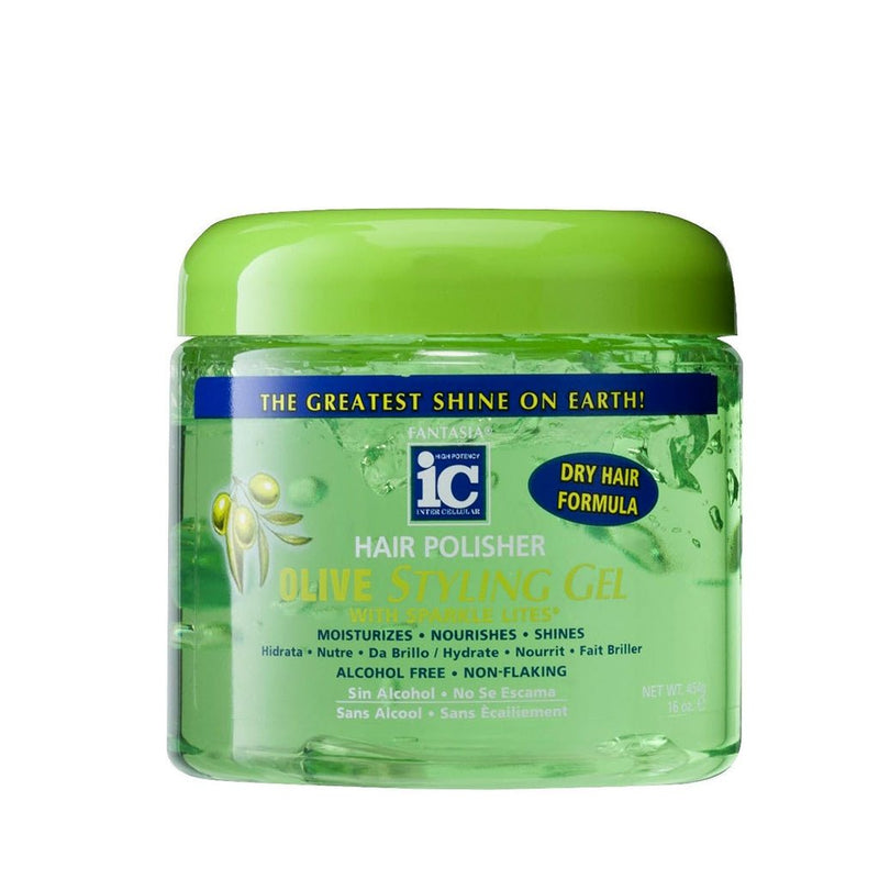 Fantasia Hair Polisher Olive Styling Gel 454g, Ic Fantasia, Beautizone UK