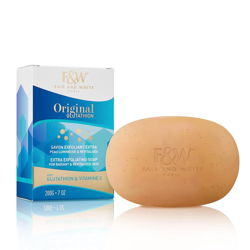 F&W Original Glutathione Extra Exfoliating Soap 200g, Fair & White Paris, Beautizone UK