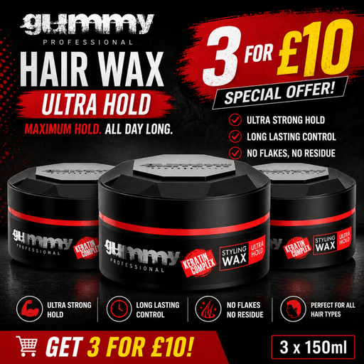 The Gummy Hair Wax Red Ultra Hold 150ml - 3 Pack