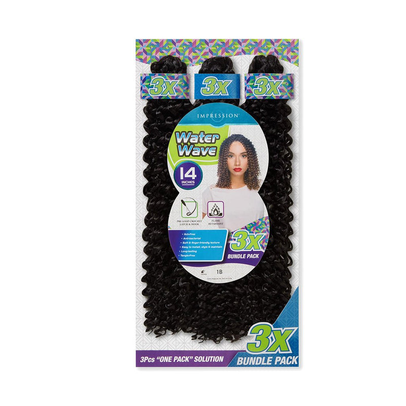 Impression l 3X Water Wave l Crochet Hair l 14" Lengths, Impression, Beautizone UK