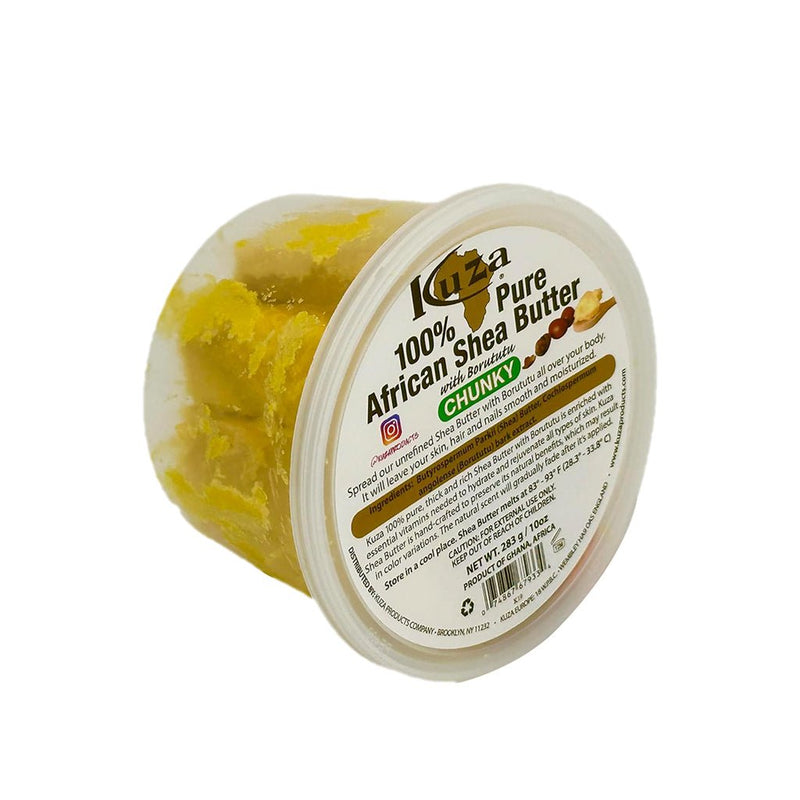 Kuza 100 % African Shea Butter Yellow - Chunky 283g, Kuza, Beautizone UK