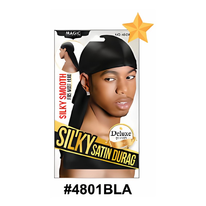 Magic Collection Deluxe Silky Satin Durag # 4801BLA, Magic Accessories, Beautizone UK