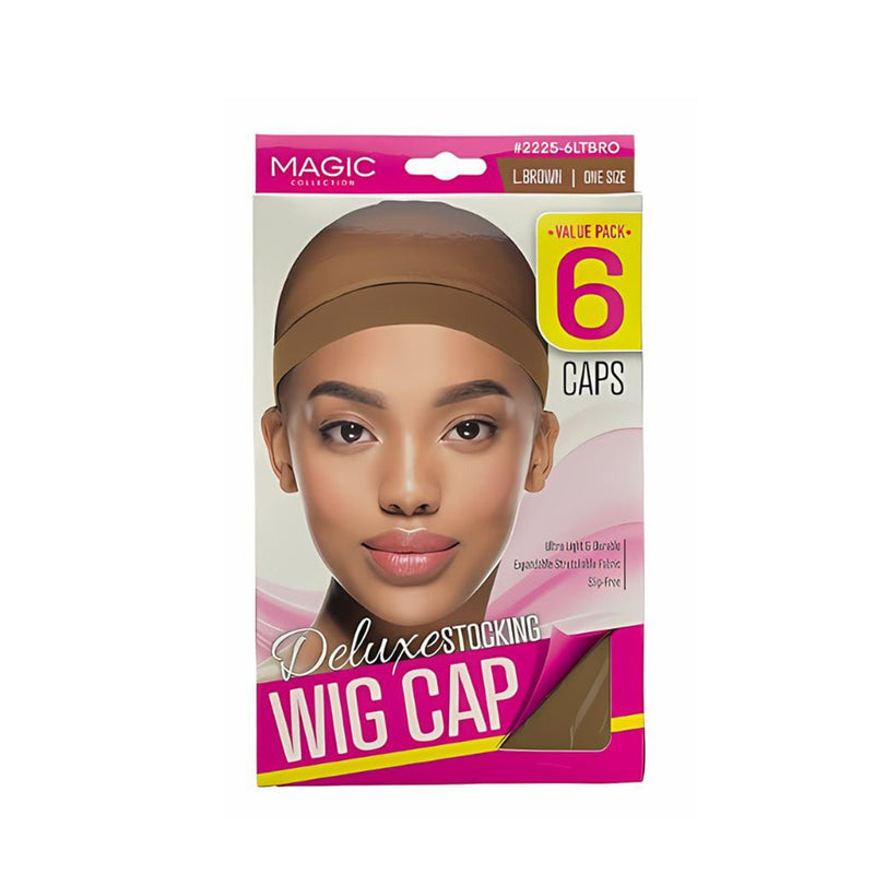 MAGIC | Deluxe Stocking Wig Cap 6 Caps 2225 - 6LTBRO, Magic, Beautizone UK