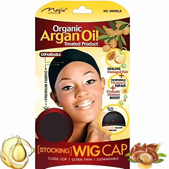 Magic Organic Argan Oil Stocking 2pcs Wig Cap # 3000BLA, Magic Accessories, Beautizone UK