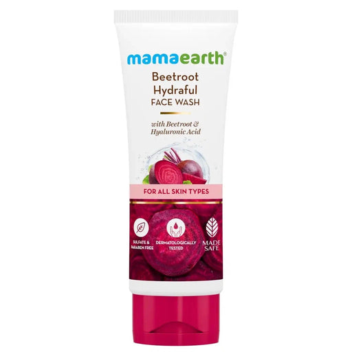 Mamaearth Beetroot Gentle Face Wash With Hyaluronic Acid For Hydrated Pink Glow 100 ml, Mama Earth, Beautizone UK
