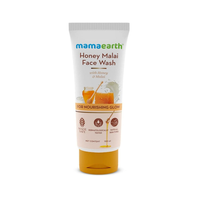 Mamaearth Face Wash with Honey & Malai For Nourishing Glow - 100 ml, Mama Earth, Beautizone UK