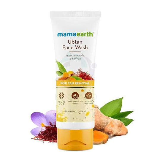 Mamaearth UBTAN Face Wash 100ML | Turmeric & Saffron | Tan Removal | Natural Glow, Mama Earth, Beautizone UK