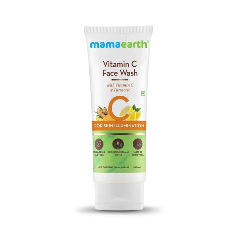 Mamaearth Vitamin C Face Wash with Turmeric for Skin illumination - 100ml, Mama Earth, Beautizone UK