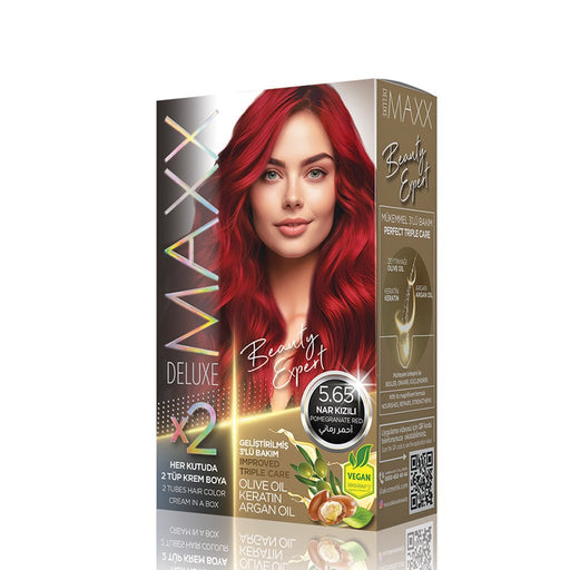 Maxx Deluxe Hair Dye 5.65 Pomegranate Red 50ml, Maxx Deluxe, Beautizone UK