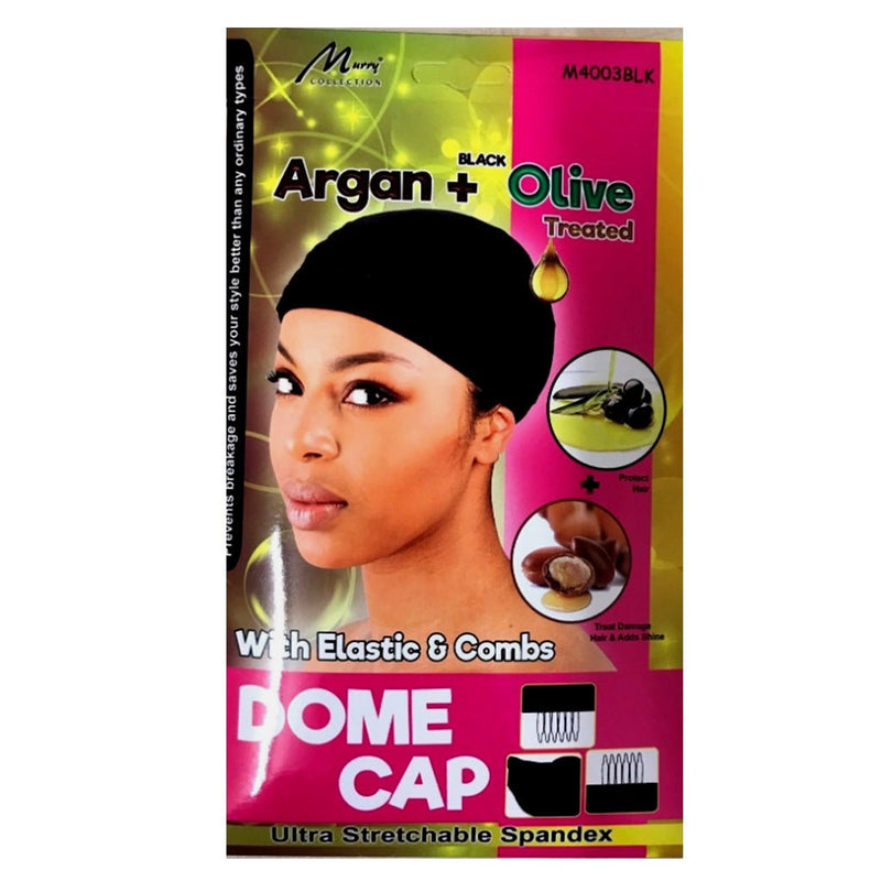 Murray Collection Argan + Black Olive Ultra Stretchable Dome Cap  M4003BLK, Murry Collection, Beautizone UK