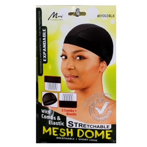 Murry Collection Stretchable Mesh Dome Cap With Combs & Elastic  My002BLK, Murry Collection, Beautizone UK