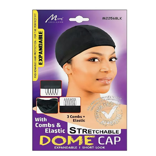 Murry Spandex Dome Cap With 3 Combs & Elastic M2256BLK, Murry Collection, Beautizone UK