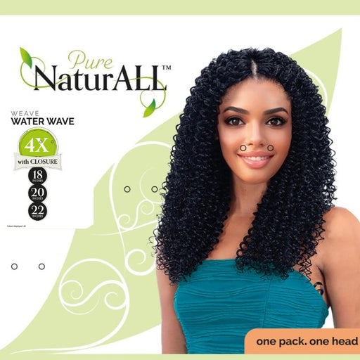 NaturALL - Water Wave 4 Pcs Weave On Hair Extensions Bundle 18"/20"/22", Naturall, Beautizone UK