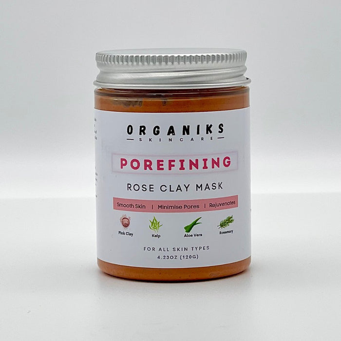 Organiks Porefining Rose Pink Clay Mask 120g/4.23oz, Organiks, Beautizone UK